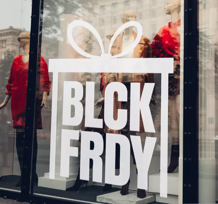 Bokstaver i gaveboksenBokstaver i gaveboksen black friday sticker - Tenstickers