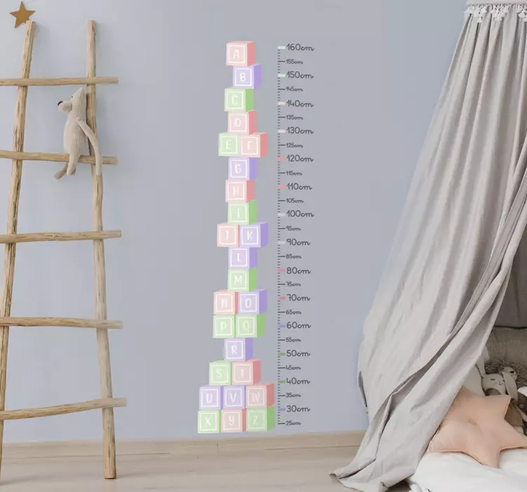 Bokstavkuber dekal mål - Tenstickers