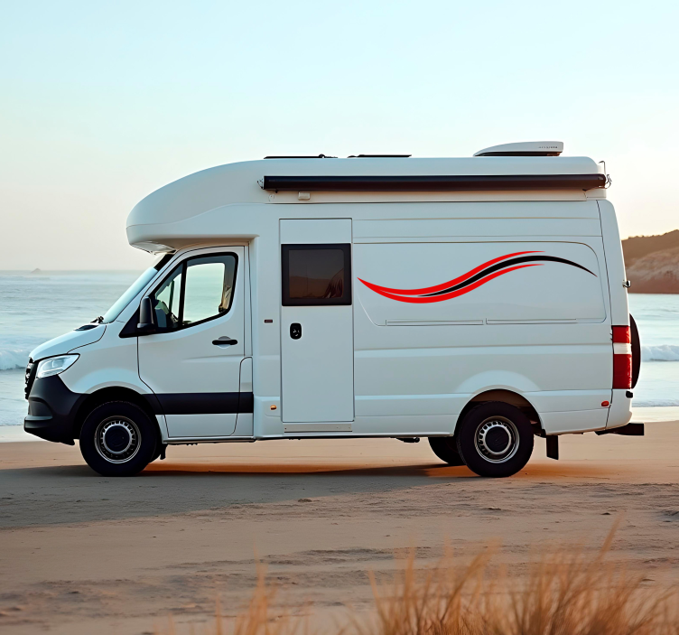 Bølgete striper campingvogn klistremerke - Tenstickers