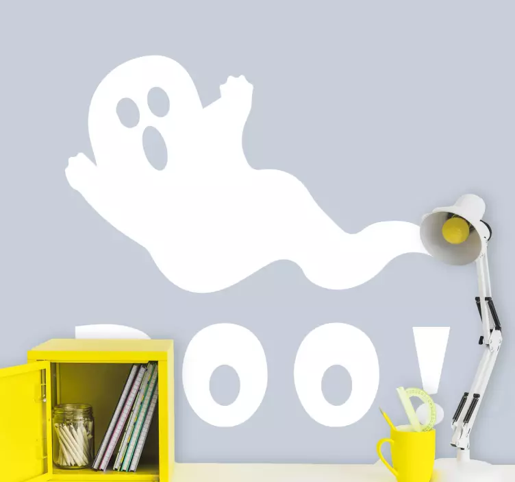 Boo-tekst med et halloween-klistremerke - Tenstickers