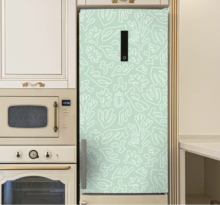 Botanisk arrangementsstil kjøleskap klistremerke - Tenstickers