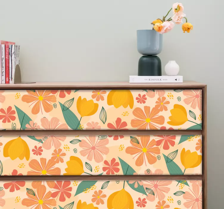 Botanisk teksturert finish dekorativt klistremerke - Tenstickers