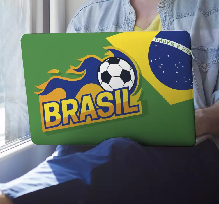 Brasil fotball laptop klistremerke - Tenstickers