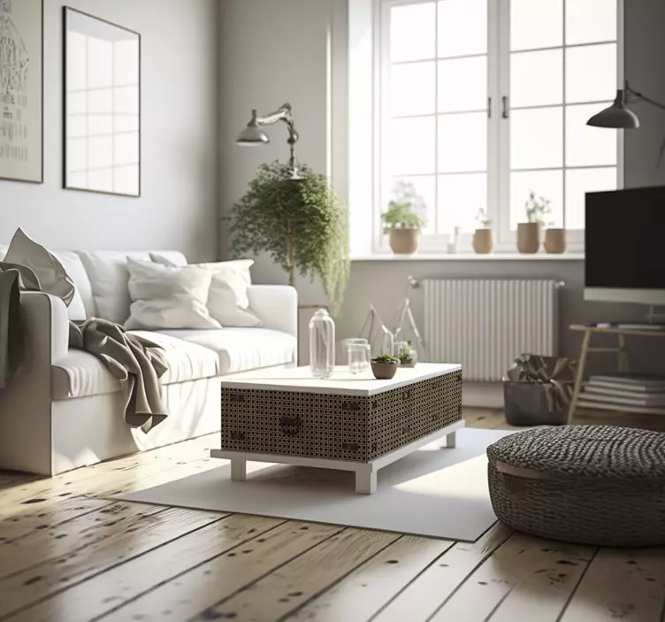 Brun cannage møbler klistremerke - Tenstickers