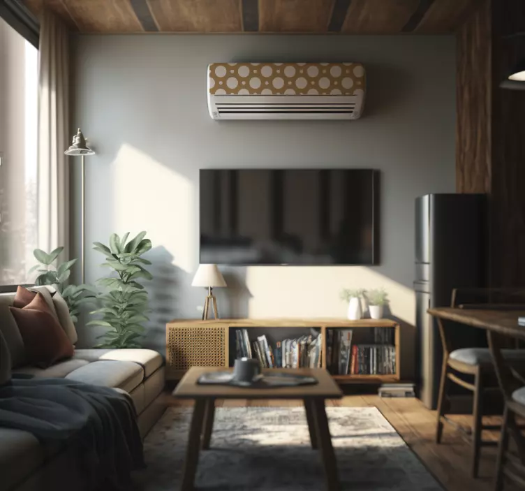 Brun med hvite prikker klistremerker sirkel - Tenstickers