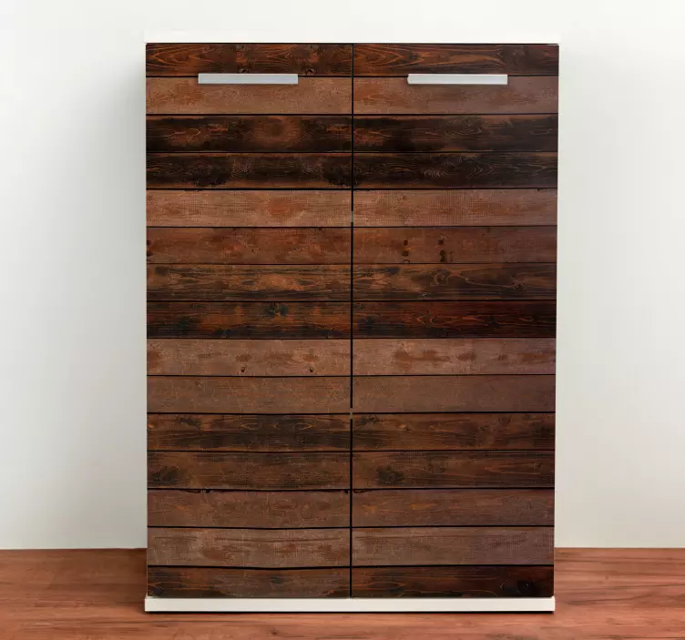 Brune horisontale planker klistremerke møbler - Tenstickers