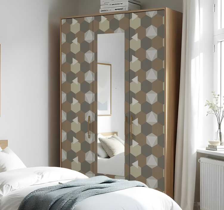 Brune sekskanter klistremerke møbler - Tenstickers