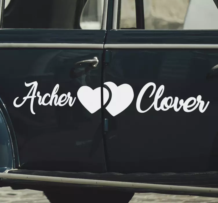 Bryllupsserie bil klistremerke - Tenstickers