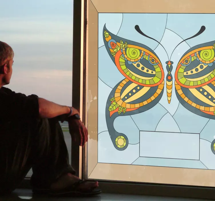 Glassmaleri sommerfugl vindu klistremerke - Tenstickers