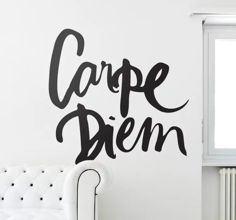Carpe diem kalligrafi vegg klistremerke - Tenstickers