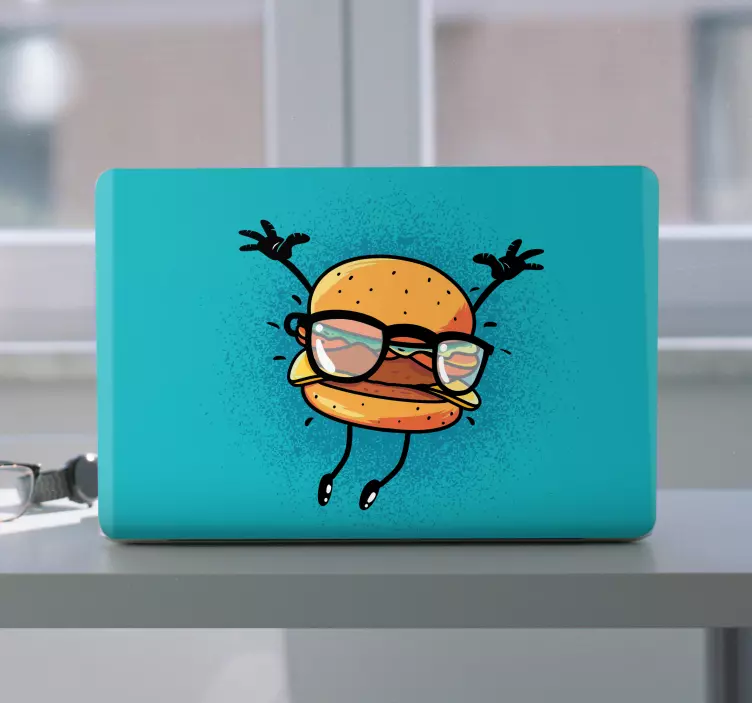 Cheesy burger graffiti tegneserie laptop sticker - Tenstickers