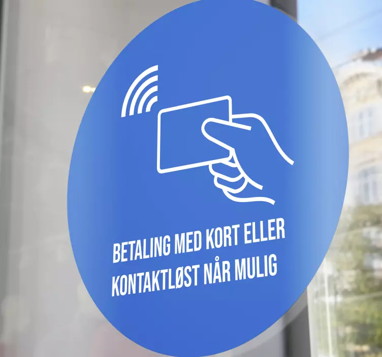 Covid betalingskort eller kontaktløs vindueklistremerke - Tenstickers