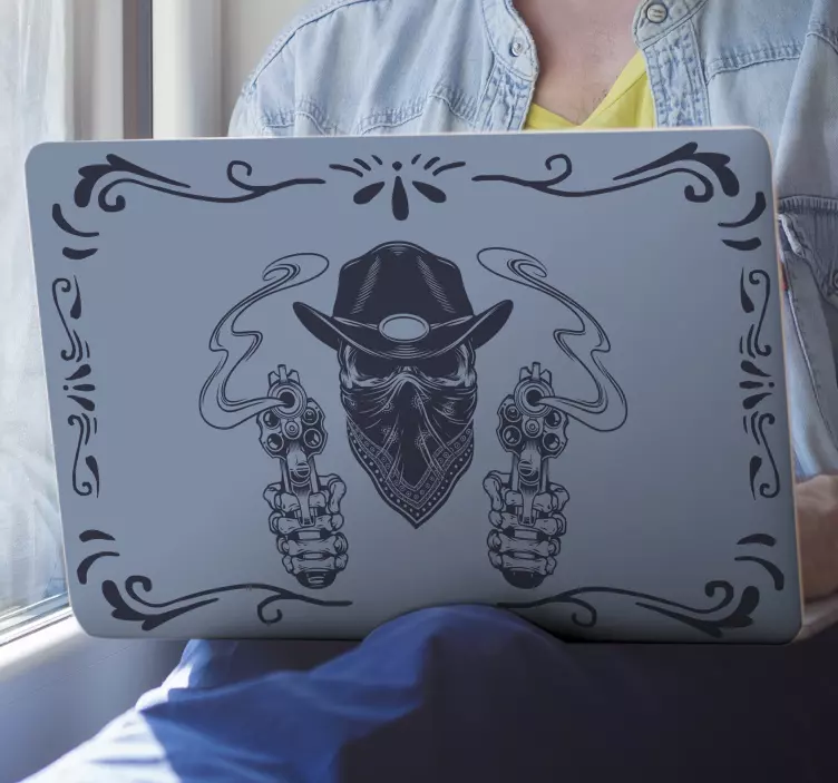 Cowboy med våpen bærbar klistremerke - Tenstickers