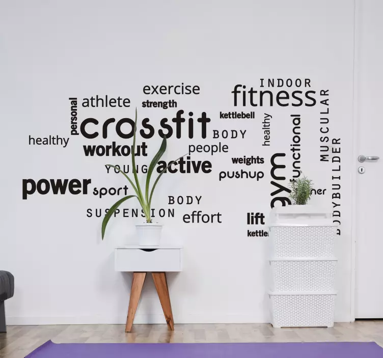 Crossfit gym ord tekst klistremerke - Tenstickers