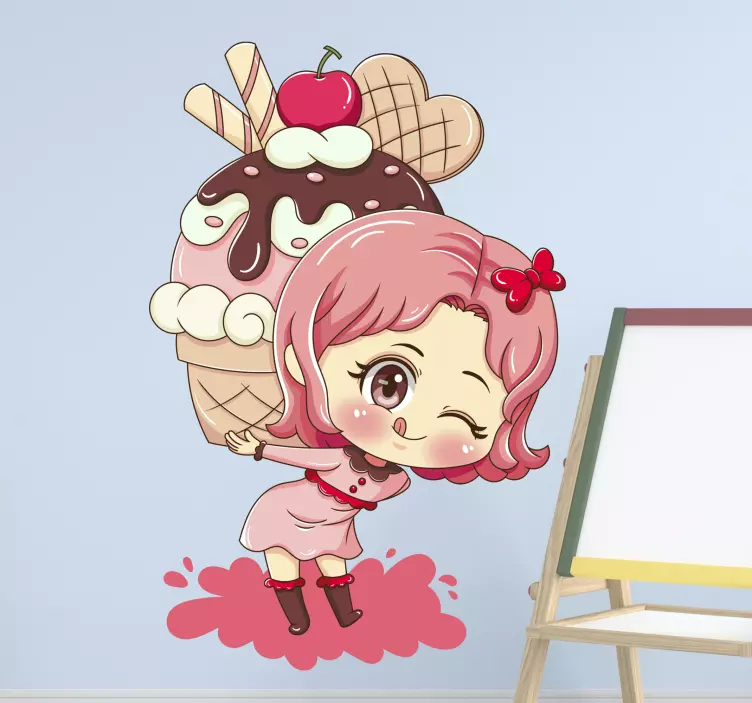 Cupcake anime tegneserie klistremerke - Tenstickers