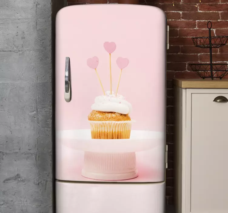 Cupcake glede kjøleskap klistremerke - Tenstickers