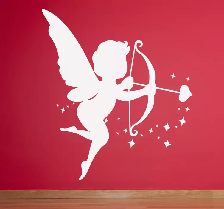Cupid engel silhuett klistremerke - Tenstickers