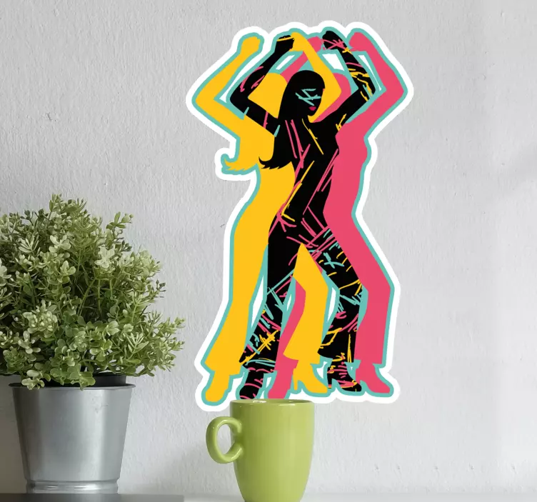 Danse klistremerke fargerike dansefigurer - Tenstickers