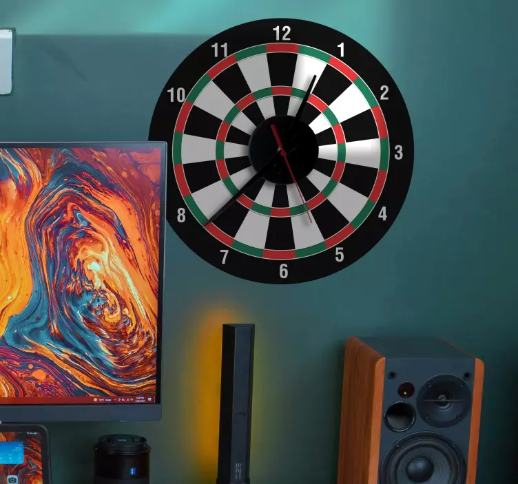 Dartbrett klistremerker klokke - Tenstickers