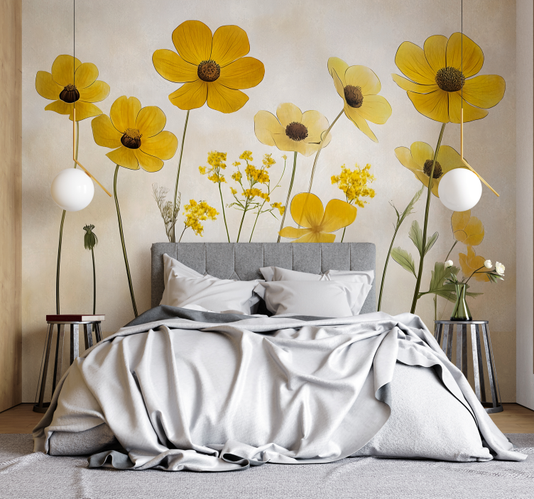 Delikate heleniumblomster wallsticker soverom - Tenstickers