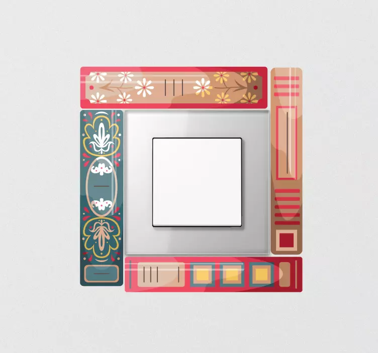 Design med boktema lysbryter klistremerke - Tenstickers