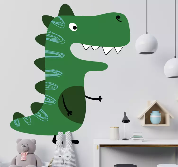 Dinosaur grønn tegnet dinosaur wallstickers - Tenstickers