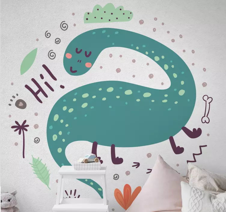 Dinosaur tegnet barn dinosaur wall stickers - Tenstickers
