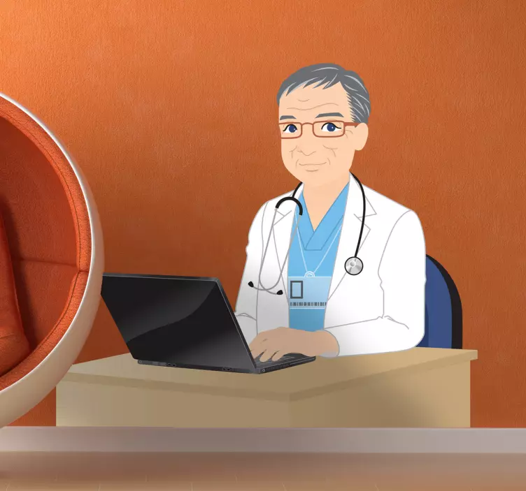 Doktor bærbar vegg klistremerke - Tenstickers