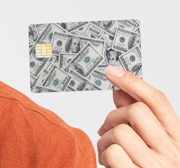 Dollar kort vinyl klistremerke - Tenstickers