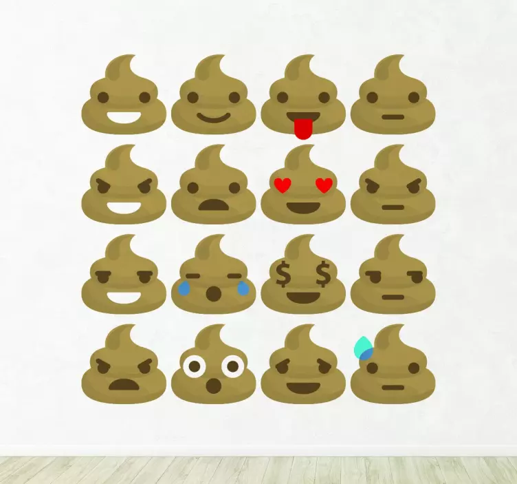 Droppings emoji klistremerker - Tenstickers