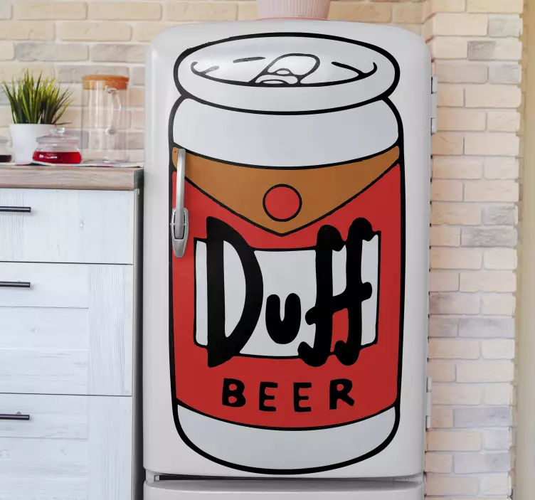 Duff øl kjøleskap vinyl klistremerke - Tenstickers