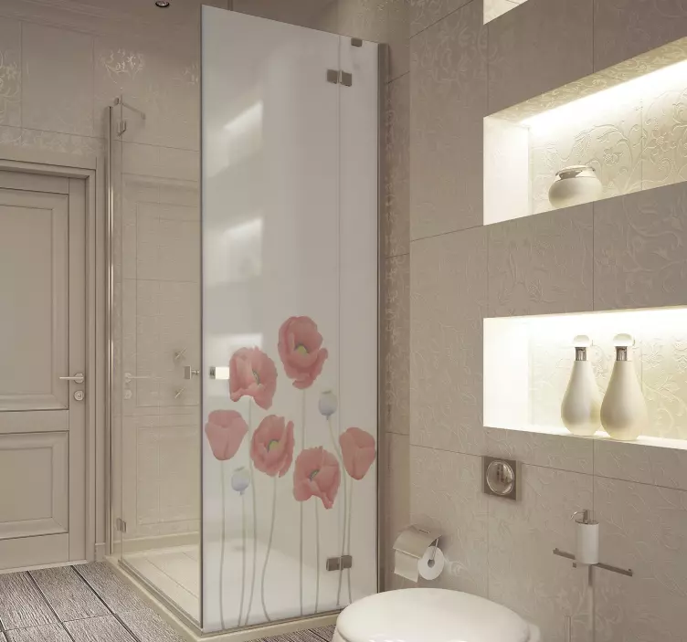 Dusj skjerm av valmue klistremerke - Tenstickers