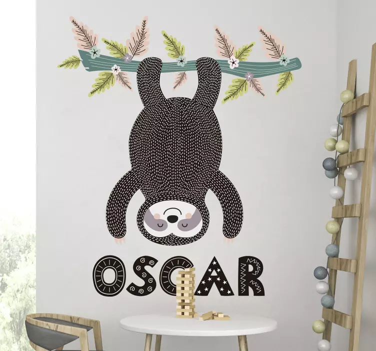 Dyr og gren for barn illustrasjon klistremerke - Tenstickers