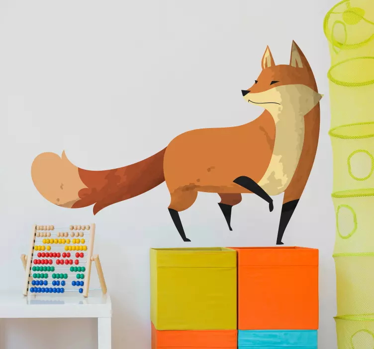 Animal fox geometrisk wild animal decal - Tenstickers