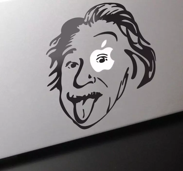 Einstein apple tema macbook klistremerke - Tenstickers