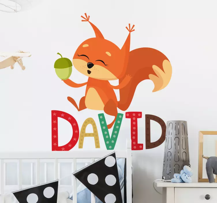 Ekorn navn illustrasjon klistremerker - Tenstickers