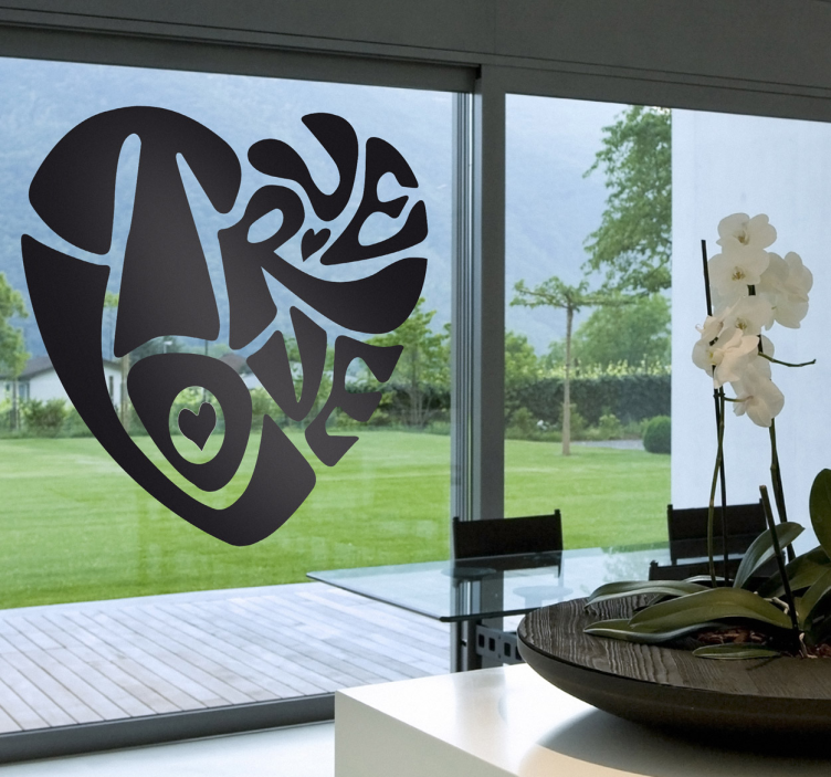 Ekte kjærlighet vindu klistremerke - Tenstickers