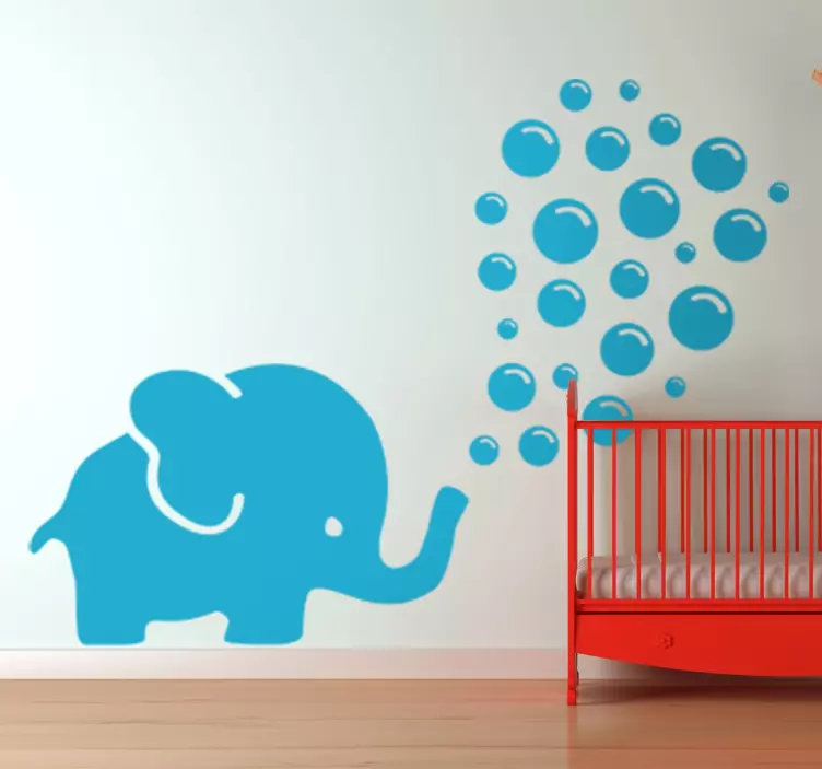 Elefant blåser bobler vegg klistremerke - Tenstickers
