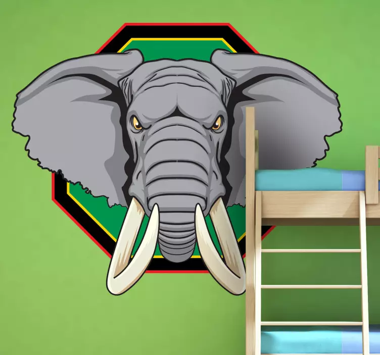 Elefant hode veggmaleri - Tenstickers