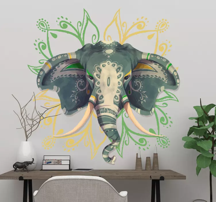 Elefant mandala vegg klistremerke - Tenstickers