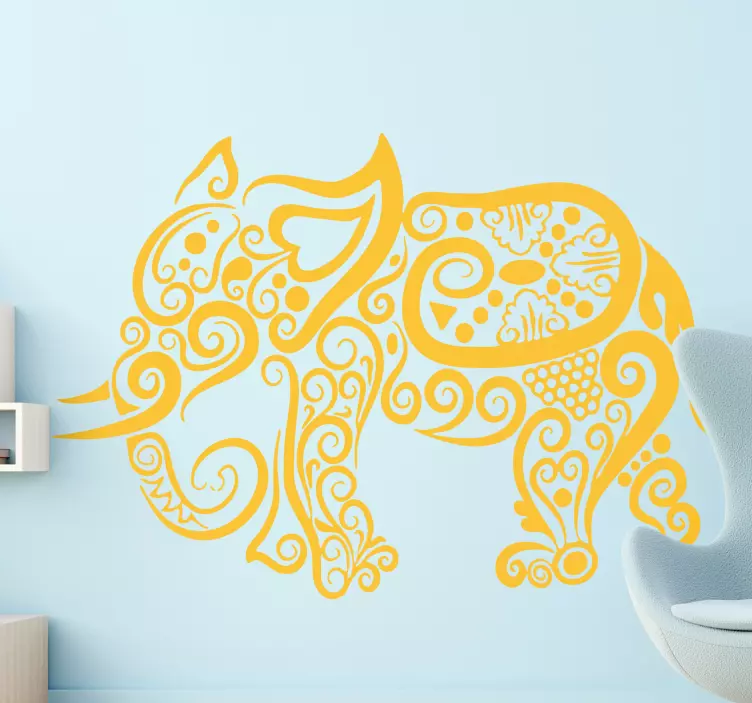 Elefanttegninger wild animal decal - Tenstickers