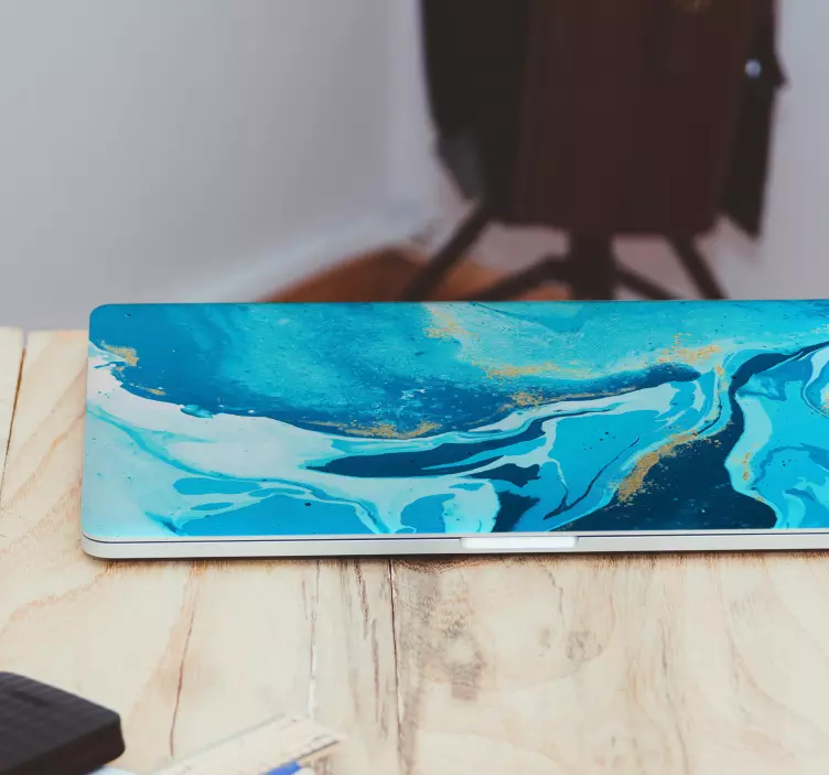 Elegant blå maleri for bærbar datamaskin - Tenstickers