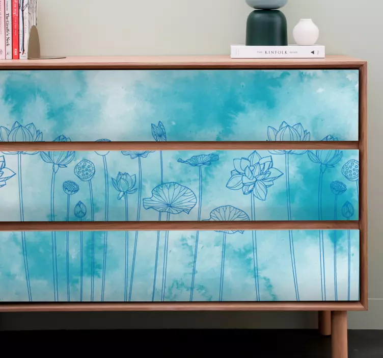 Elegant blomsterinspirasjon klistremerke møbler - Tenstickers