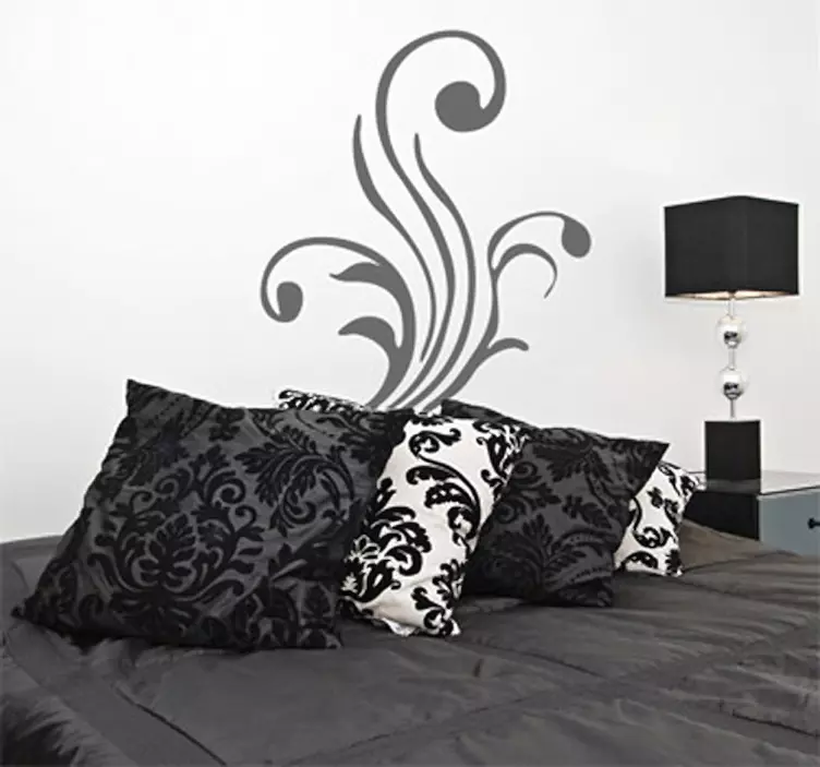 Elegant floral swirl sengegavl klistremerker - Tenstickers