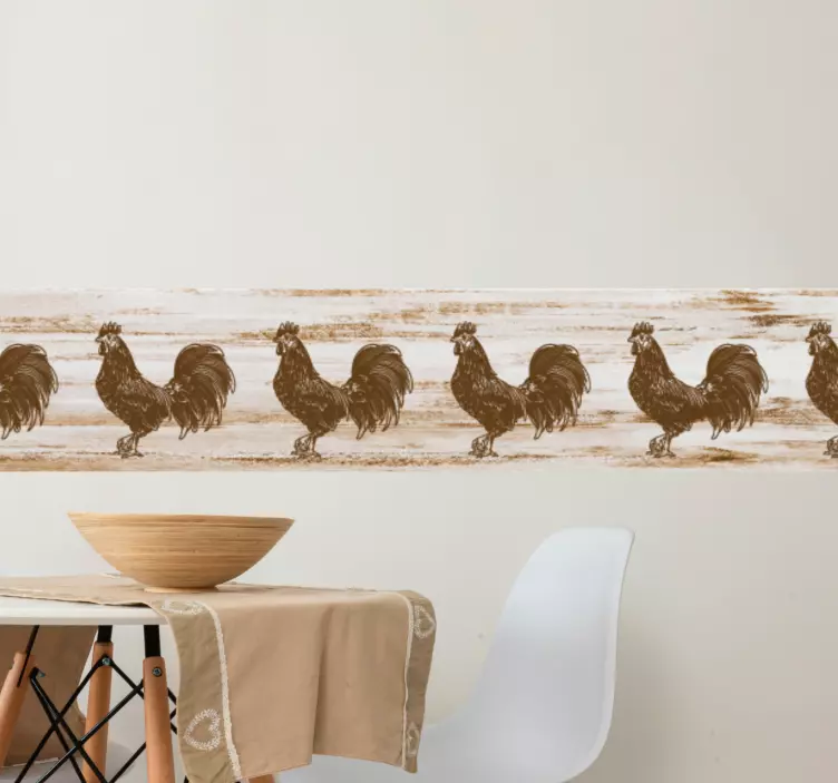 Elegant hanemønster kant klistremerke - Tenstickers