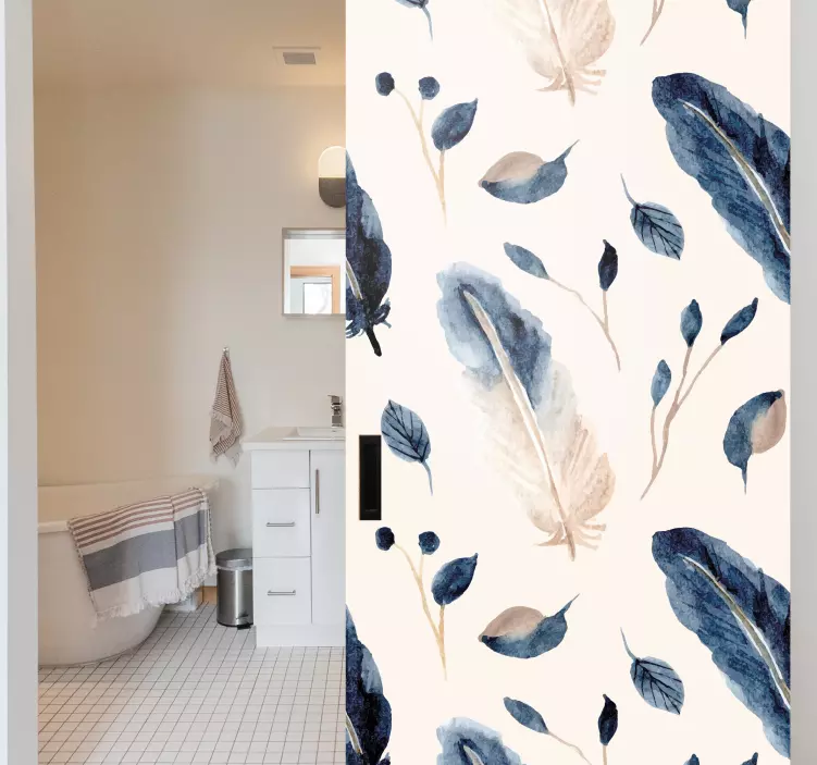 Elegante bladmønstre klistremerke til dør - Tenstickers