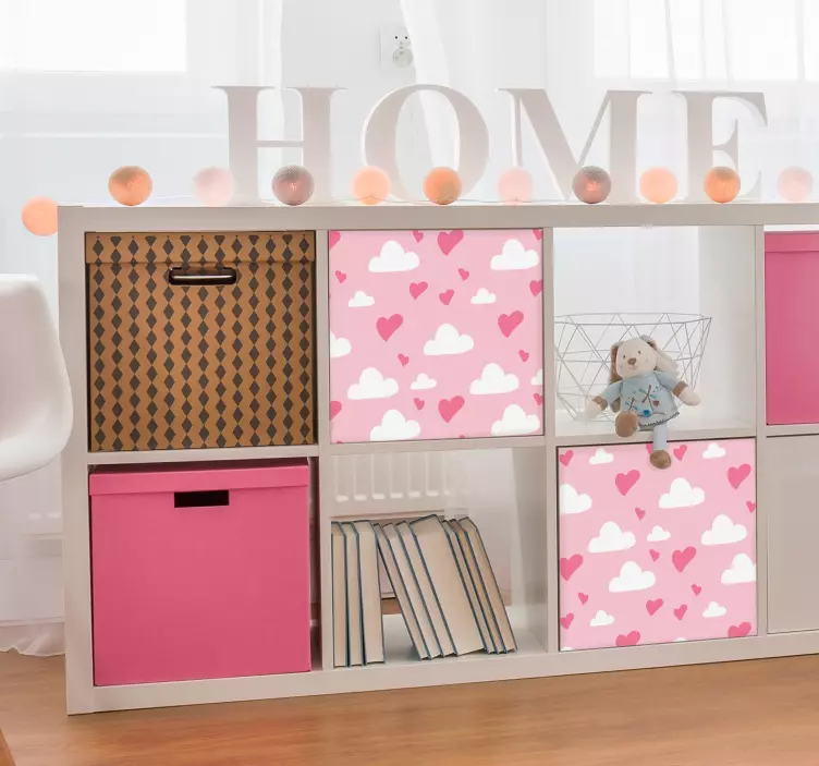 Elsker hjerter skyer klistremerke møbler - Tenstickers