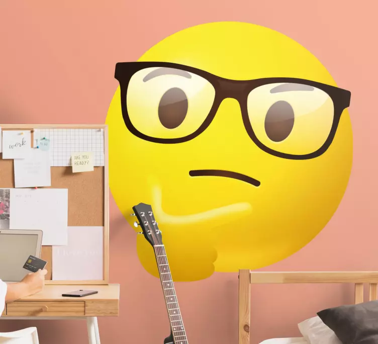 Emoji som lurer på wallstickers - Tenstickers