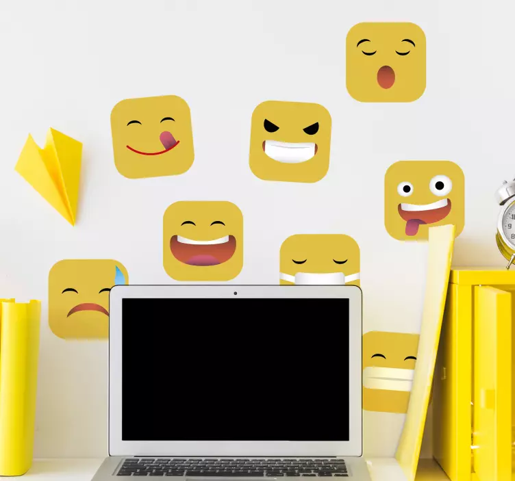 Emoji-uttrykksett klistremerke dyr - Tenstickers