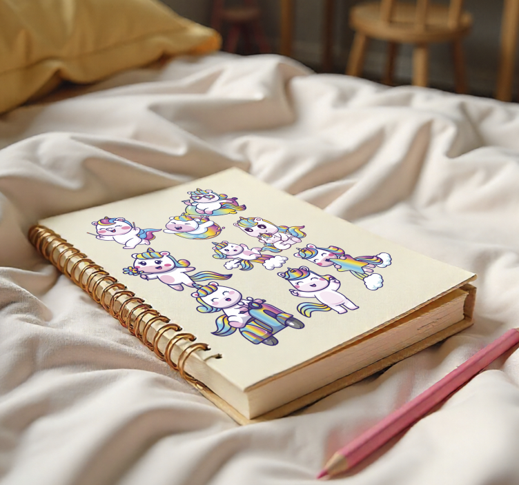 Enhjørning designsett pedagogisk klistremerke - Tenstickers